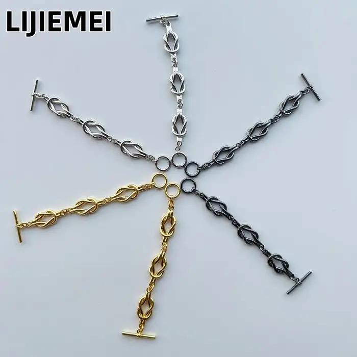 Collier de perles tressées en forme de chaîne avec fermoir OT ; Matériaux et accessoires en gros pour la fabrication de bijoux DIY pour femmes.