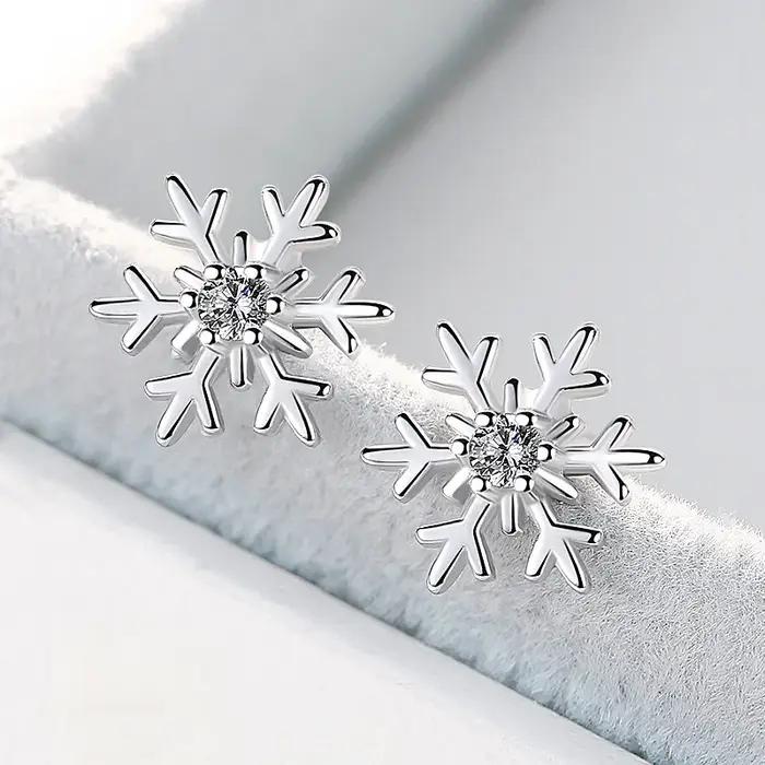 Buyee-Boucles d'oreilles douces en argent regardé 925 pour femmes et filles