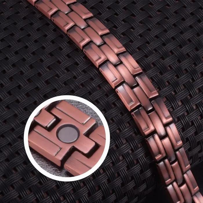 Bracelet Magnétique Vinterly en Cuivre Pur Style Vendange Bracelet Chaîne Maillons Pour Hommes Femmes Occasions Spéciales