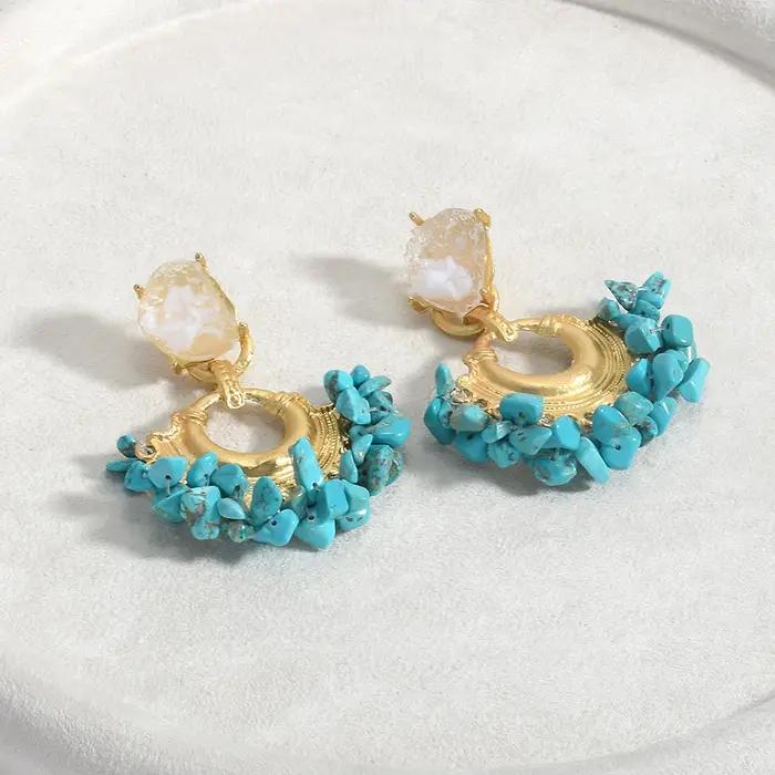 Boucles d'oreilles Vintage perlées faites à la main pour femmes