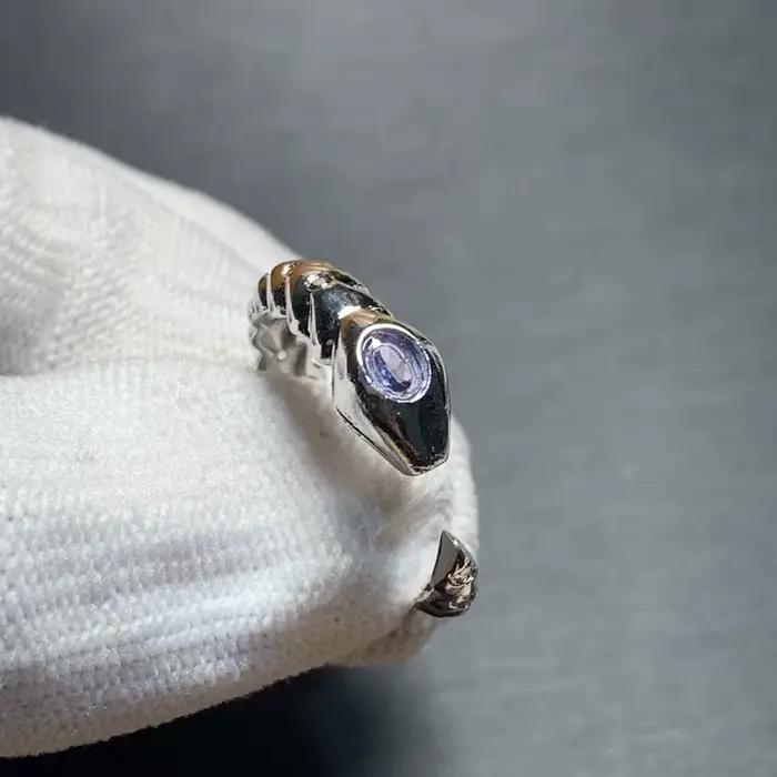 Bague en Tanzanite Naturelle 30 mm, Bague Ajustable pour Femme, Bijoux pour Femme, Cadeau, Vente en Gros, Haute Qualité, Vintage, Fine