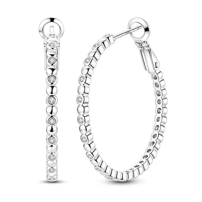 Boucles d'oreilles rondes en argent Sterling 925 pour femmes et filles, bijoux fins, mode luxe, anni
