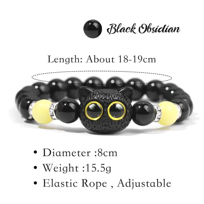 Couple de chat de dessin animé brillant avec paire de bracelets