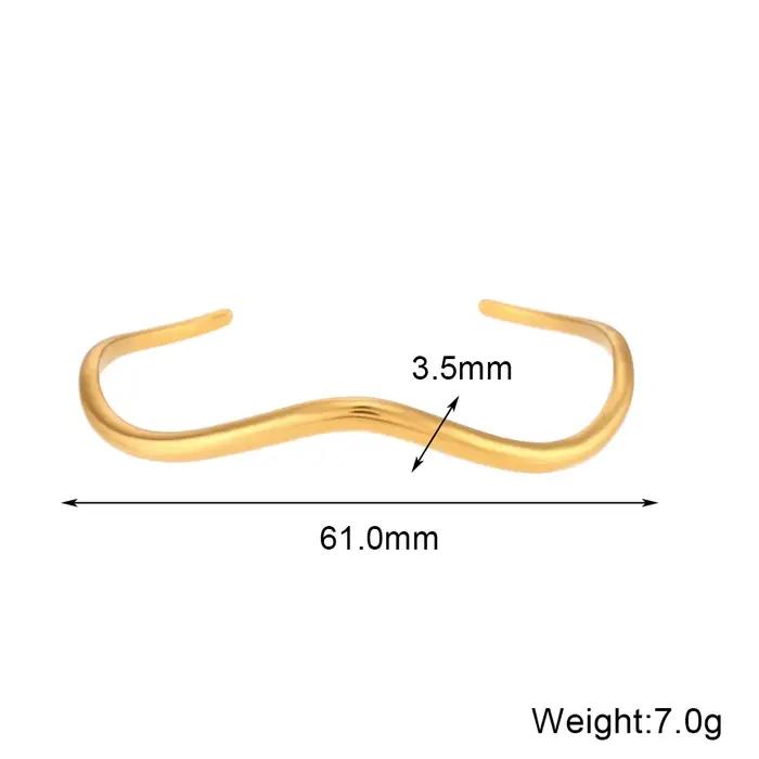 E.B.belle élégant irrégulier en forme de vague courbe ouverture bracelets en acier inoxydable pour f