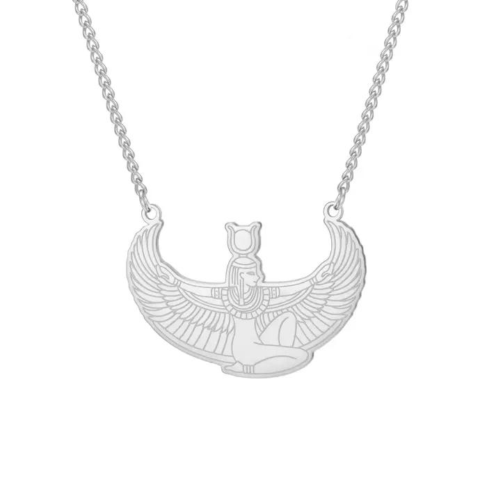 Jeshayuan – collier Isis de déesse égyptienne ancienne, en acier inoxydable, les ailes de la déesse