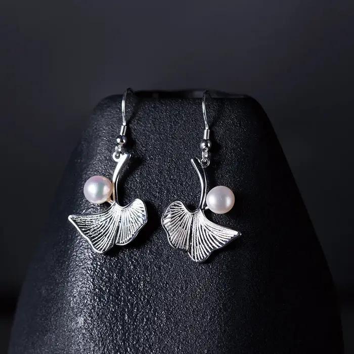 Amxiu – boucles d'oreilles en perles naturelles faites à la main