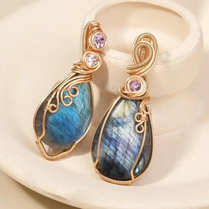 Labradorite pierre précieuse naturelle cristal pendentif