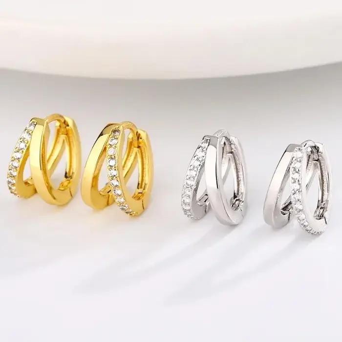 Boucles d'oreilles circulaires en acier inoxydable pour femmes