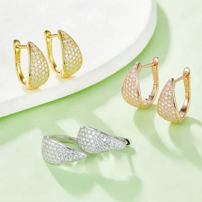 Boucles d'oreilles Moissanite couleur D pour femmes