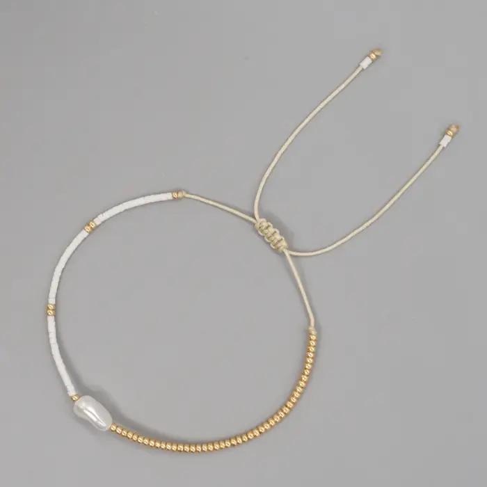 Go2BoHo – Bracelet de perles baroques simples et fines pour femmes