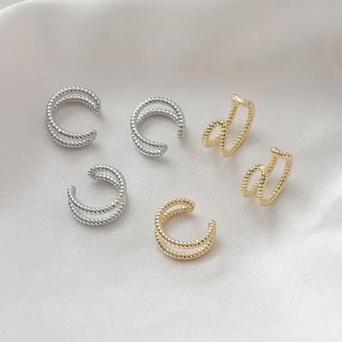 Réinitialisation d'oreille indolore plaqué or 14 carats