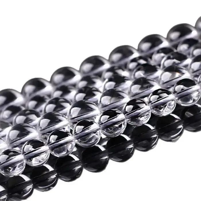 Bracelet à bricoler soi-même perles rondes en cristal blanc naturel pour femmes occasions spéciales artisanat création unique