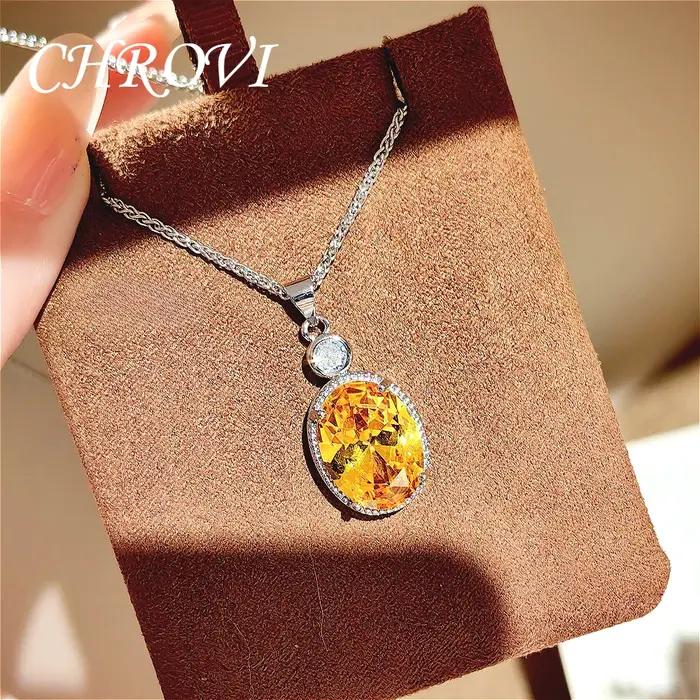 Collier pendentif en argent sterling 925 de luxe léger avec diamants super étincelants pour femmes,