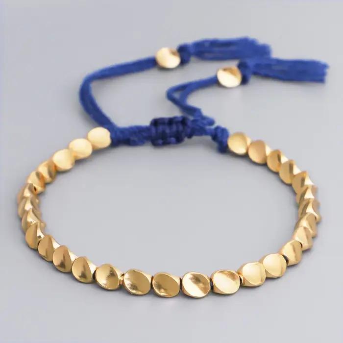 Bracelet ethnique bouddhiste tibétain en cuivre rouge pour femmes et hommes