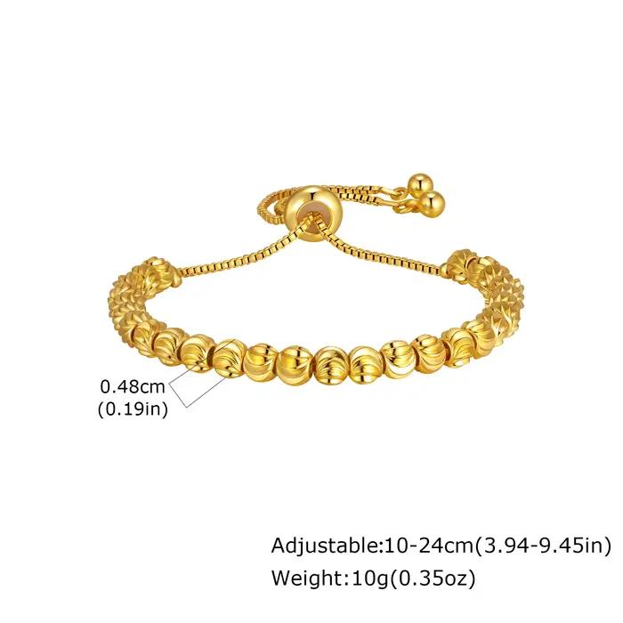 Bracelet de luxe en perles tricolores pour femmes, Bracelet à chaîne réglable plaqué or, bijoux à la