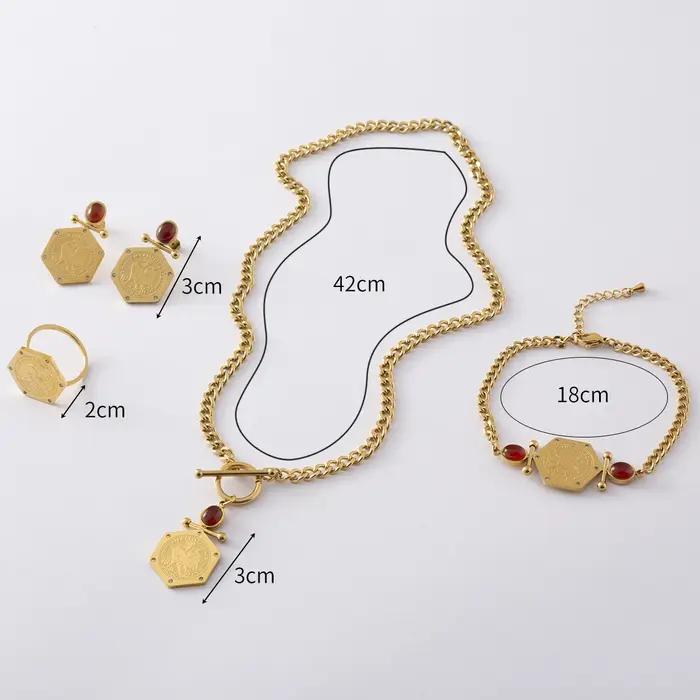 LUIZADA – ensemble de bijoux en acier inoxydable pour femmes