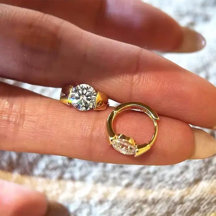 Boucles d'oreilles BXINY en moissanite argent sterling 925 pour femmes romantiques occasions spéciales elegance chic