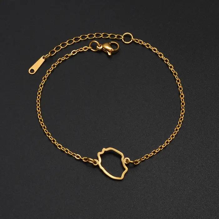 Bracelet en acier inoxydable ethnique avec strass et motif animal de compagnie pour femmes occasions spéciales