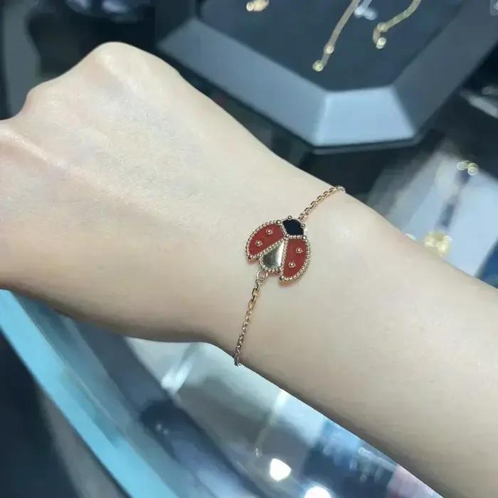 Bracelet coccinelle en argent Sterling 925, haute qualité, exquis, à facettes multiples, bijoux de l