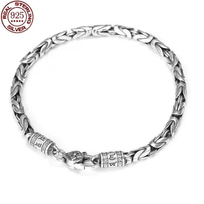 Bracelet en bambou en argent Sterling 925
