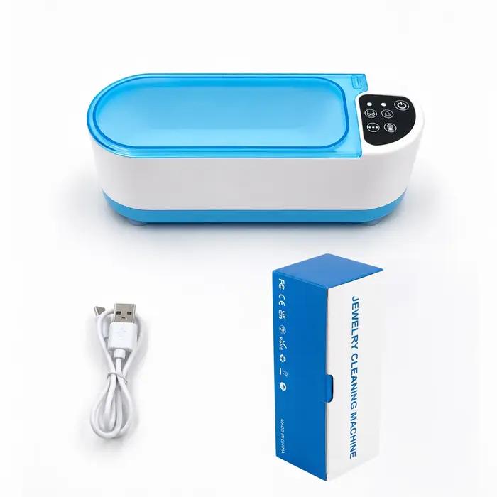 Nettoyeur à ultrasons portable, 2 modes, recharge USB, pour bijoux, lunettes, bagues, colliers, montres, outil de soin quotidien pour la maison et les voyages
