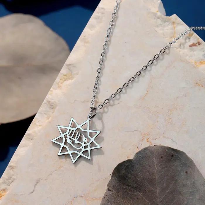 Kinitial – collier étoile de bahaisme Bahai à neuf points