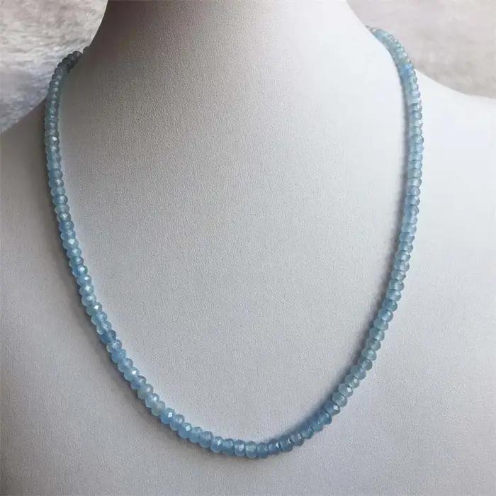 Collier en Aigue-marine à Facettes