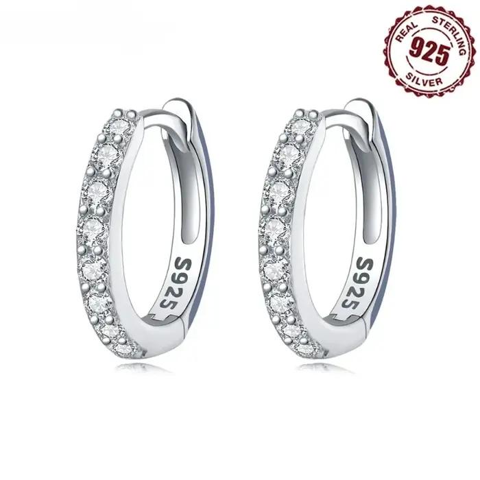 Boucles d'oreilles en argent Sterling 925 et Zircon brillant pour femmes