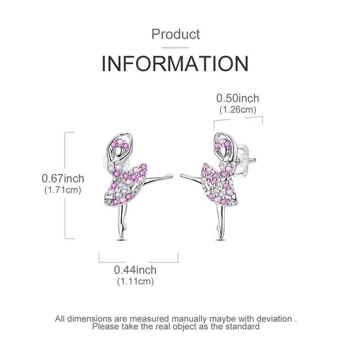 Boucles d'oreilles Style ballerine en argent Sterling 925