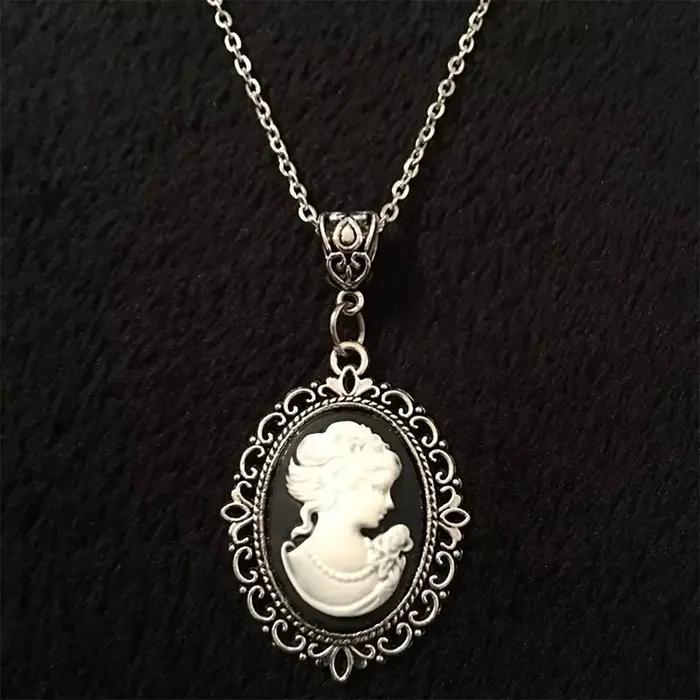 Collier Beauty Cameo bijoux gothiques sculpture vintage victorien charme de beauté pour femmes et filles occasions spéciales