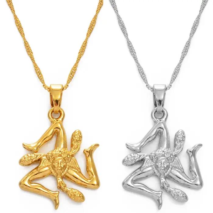 Anniyo sicile italie villes drapeau pendentif colliers