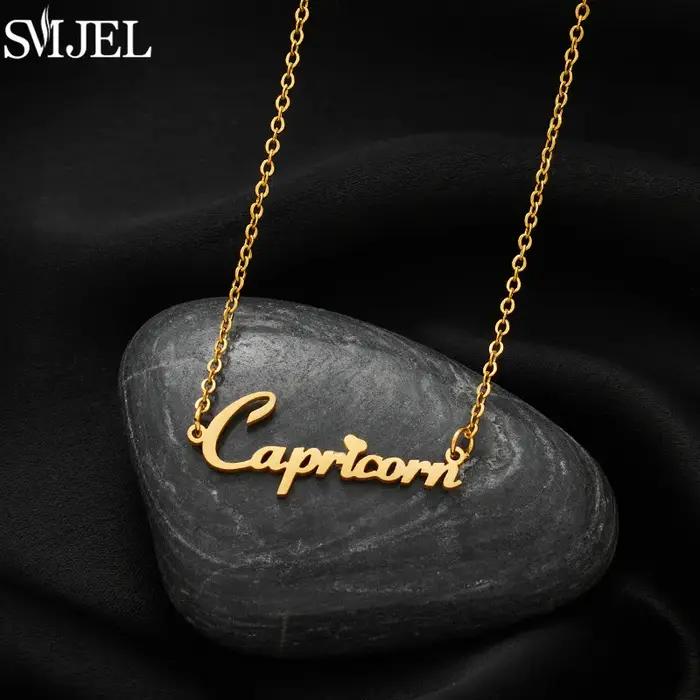 Collier en acier inoxydable avec lettres du zodiaque 12 constellations cadeau d'anniversaire pour femme horoscope bijoux femme occasions spéciales