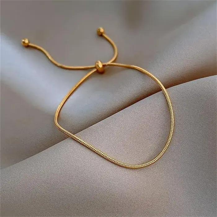 Bracelet de cheville à chaîne réglable Simple pour femmes