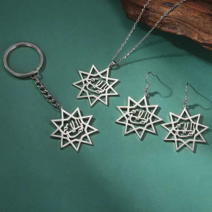 LIKGREAT Ensemble collier et boucle d'oreille étoile