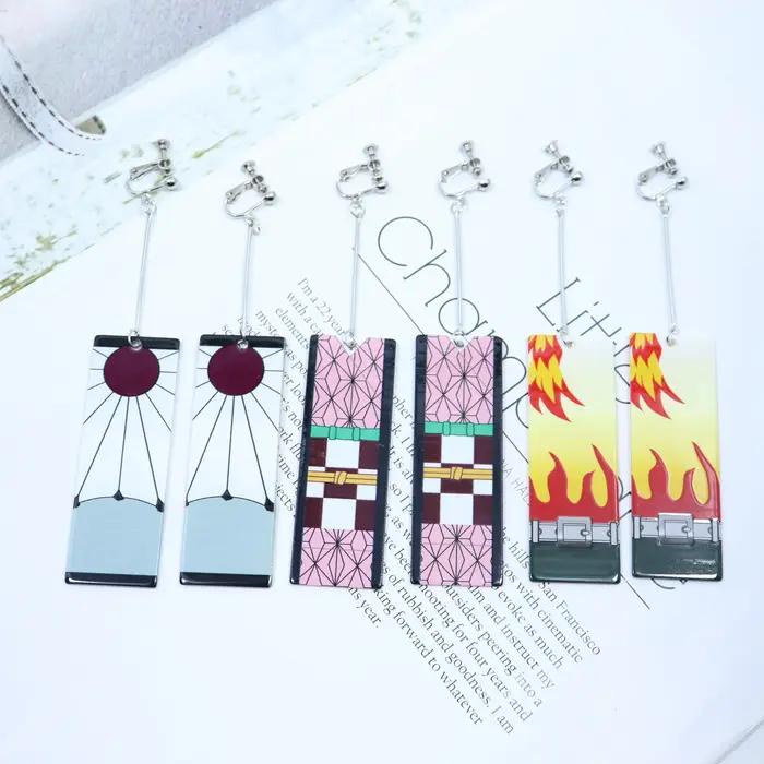 Boucles d'oreilles Tanjiro en acrylique pour femmes et filles