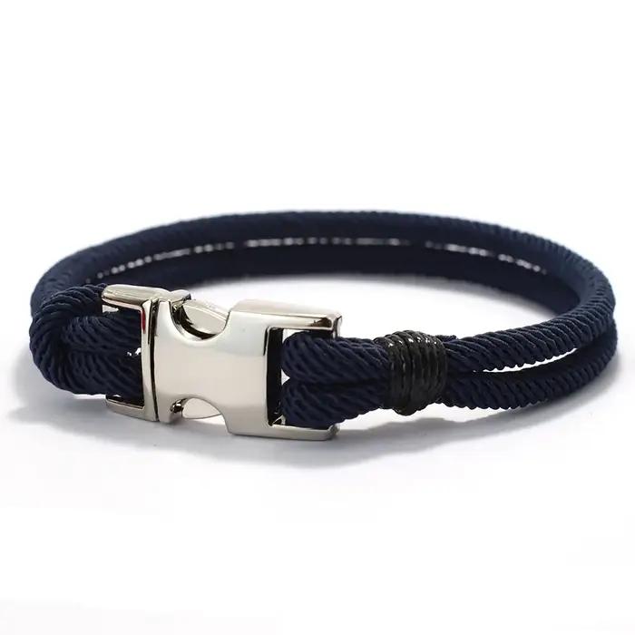 Nouveau Bracelet en corde Unique pour hommes, boucle détachable, fabriqué à la main, porte-bonheur, fil rouge, cadeau pour petit ami, Pulseria Homme
