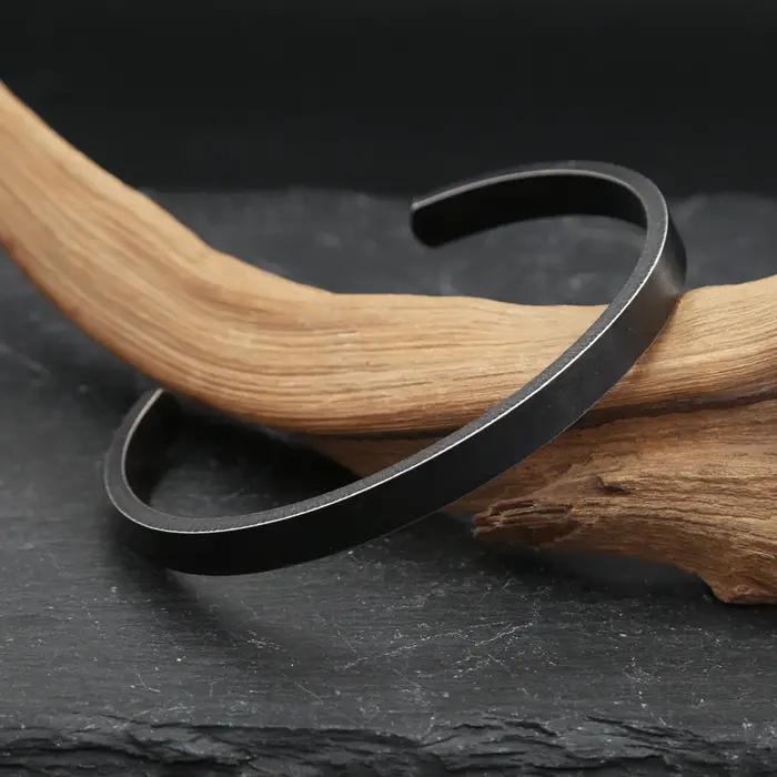 Bracelet Simple noir Vintage pour hommes et femmes