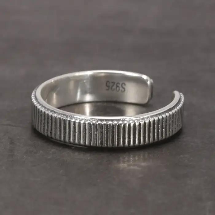 Bague d'extrémité réglable en argent regardé 925 pour femme