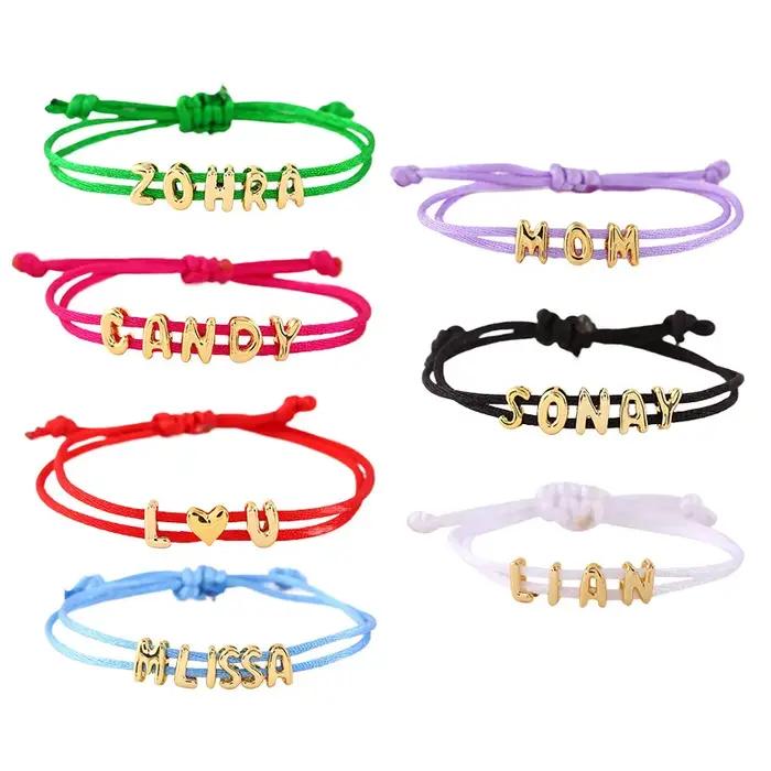 Lettres Bracelet à bricoler soi-même pour femmes filles corde bricolage lettre maman