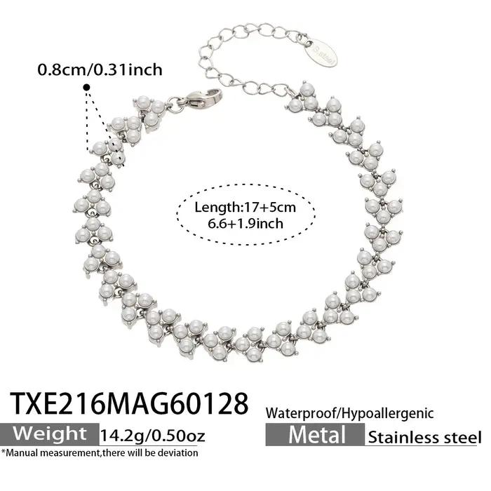 Bracelet élégant en imitation perle Ars, plaqué or 18 carats, bracelet réglable en acier inoxydable,