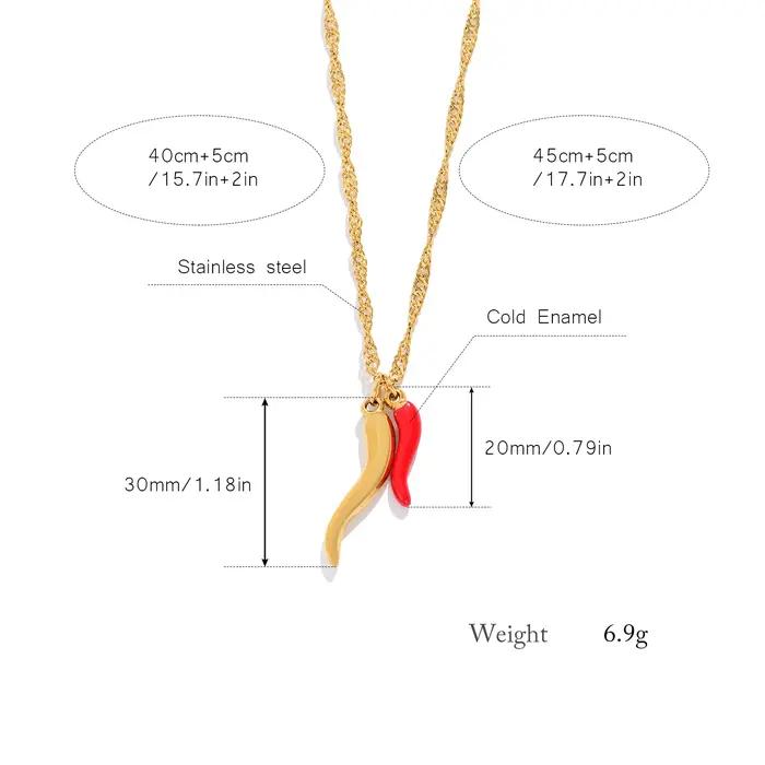 Collier pendentif porte-bonheur Chili Pepper