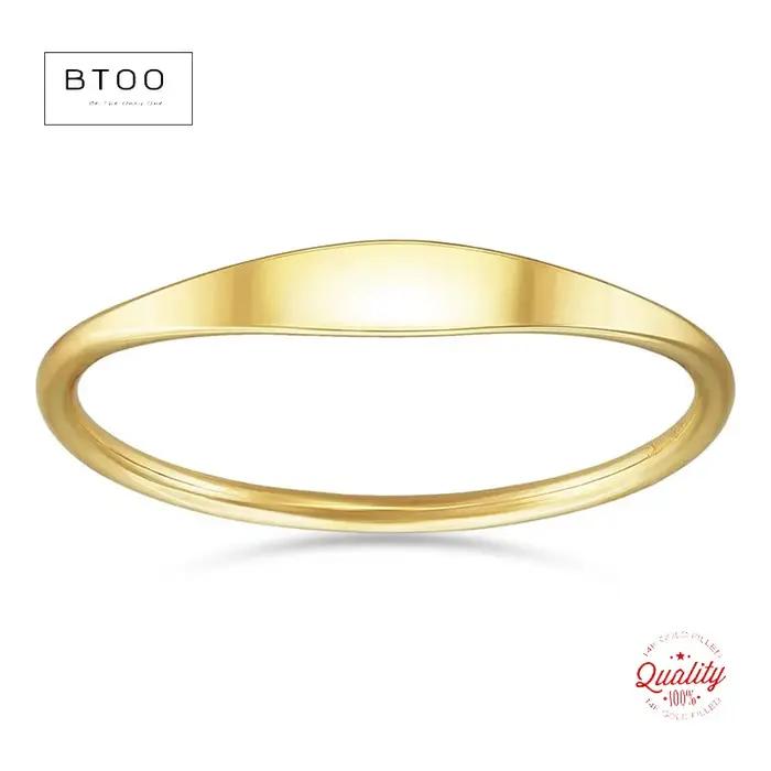 Bague martelée en or rempli 14K élégante pour femmes occasions spéciales alliance de mariage style classique