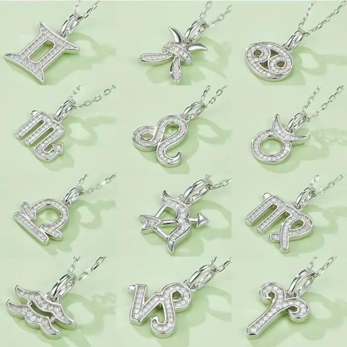 Collier en argent 925 Pretty Beauty avec 12 signes du zodiaque