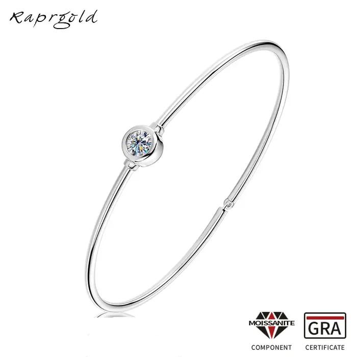 RAPRGOLD – Bracelet rond réglable en Moissanite pour femmes