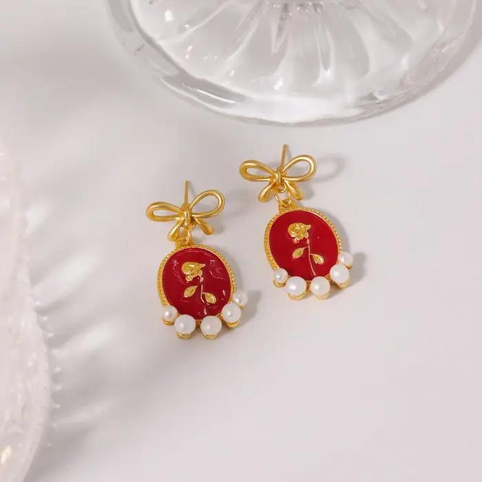 Boucles d'oreilles en plaqué or 18 carats pour femmes
