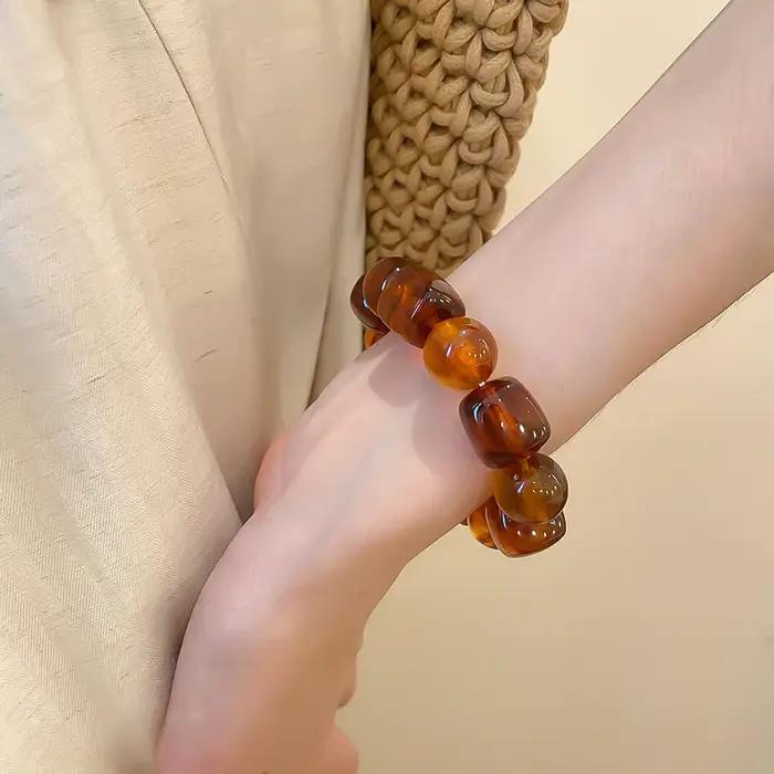 Bracelet Bohème en Acrylique Ronds et Carrés pour Femmes Occasions Spéciales et Journées Casual