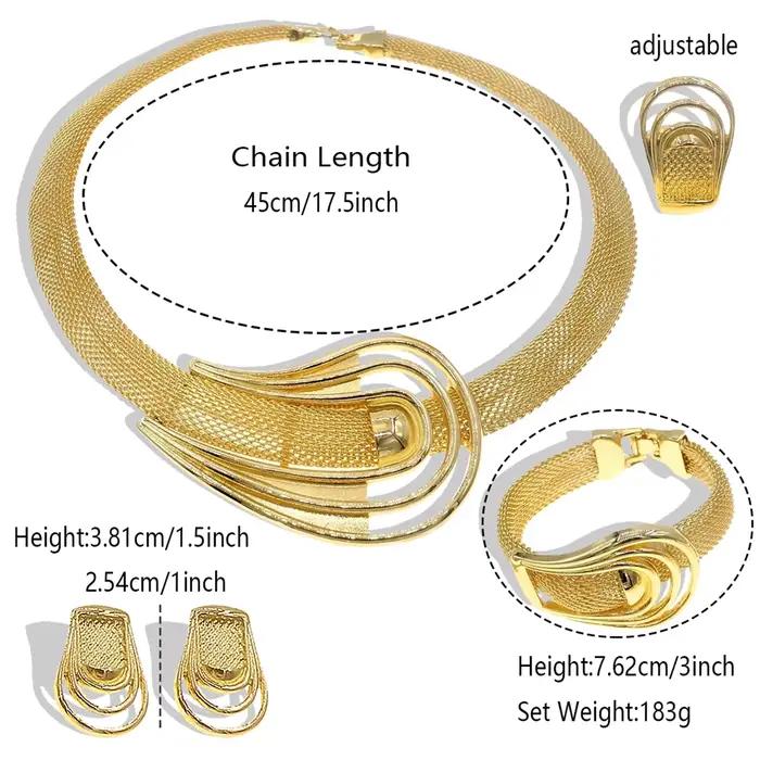 Ensemble de bijoux plaqué or italien pour femme