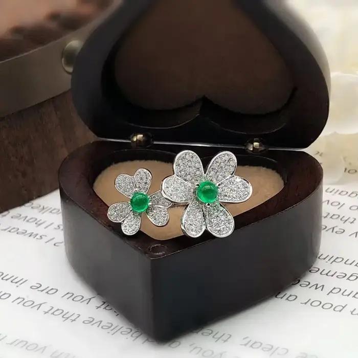 Bague de Doigt de Camélia Tridimensionnel Ajustable
