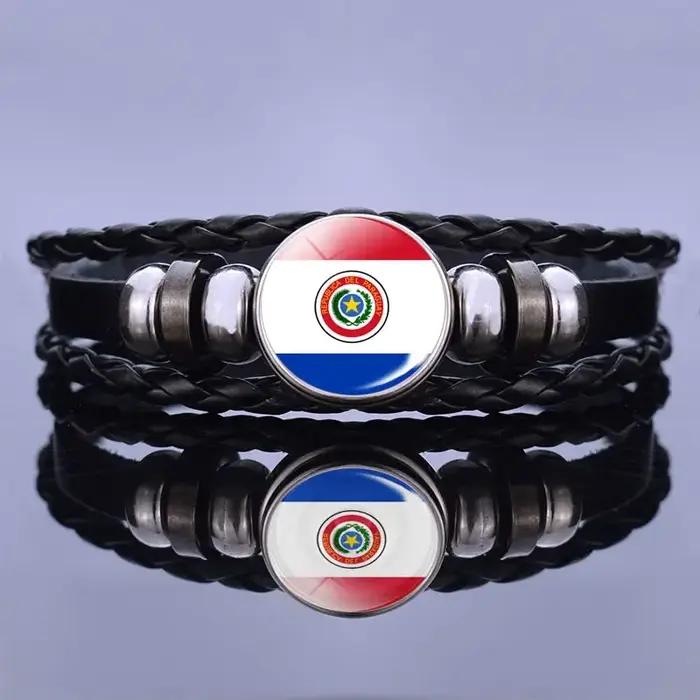 Bracelet en cuir tressé géométrique à la mode pour hommes et femmes occasions spéciales américaine sud exotique sportive