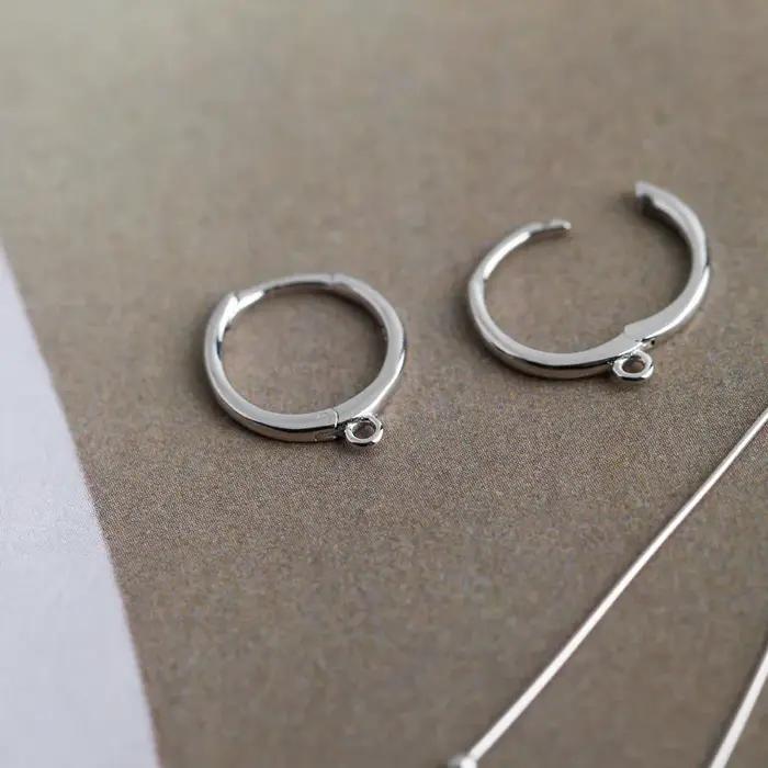 Ensemble de Boucles d'Oreilles Rondes Fermées en Argent Sterling 925, Bijoux à la Mode, Accessoires